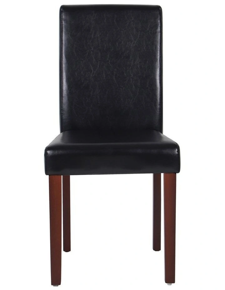 Solid Wooden PU Leather Dining Chairs 2 Piece in Black image 5