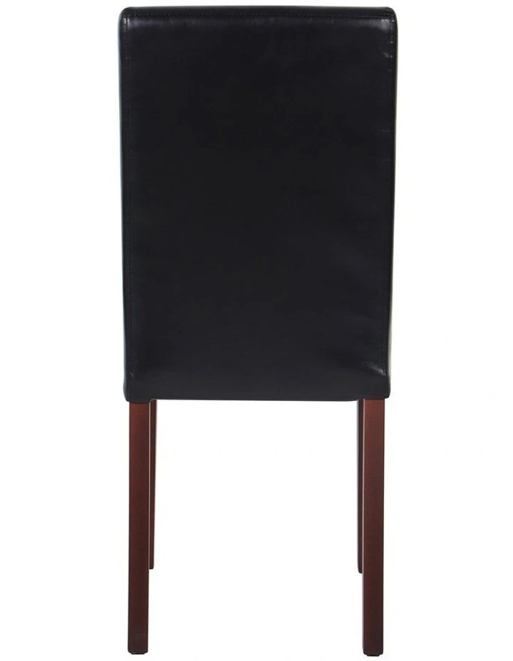 Solid Wooden PU Leather Dining Chairs 2 Piece in Black image 6