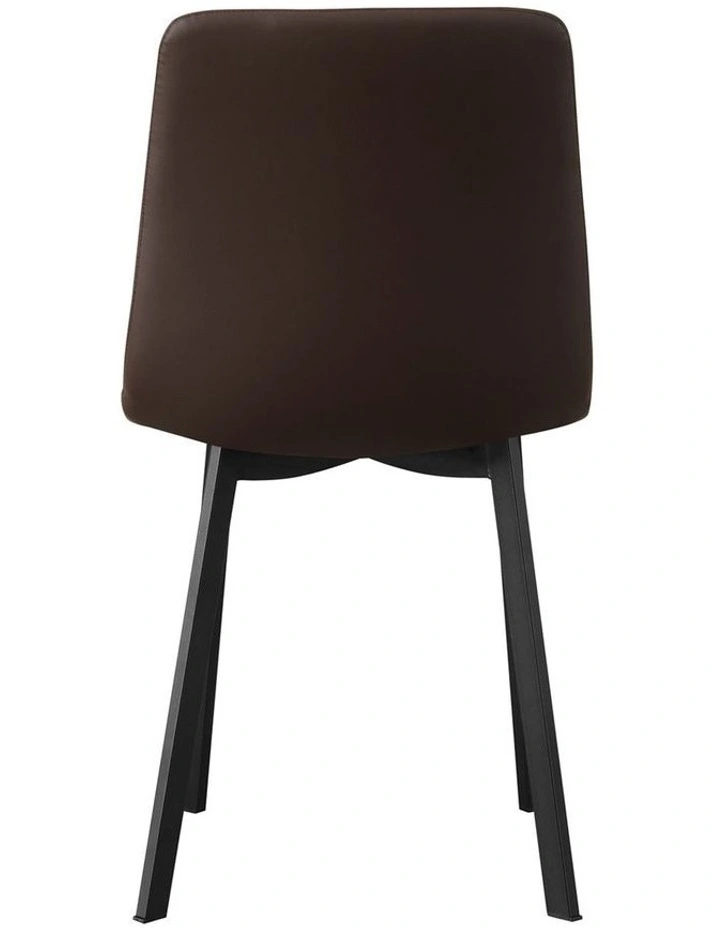 Dining Chair Leather 6 Piece in Brown image 5
