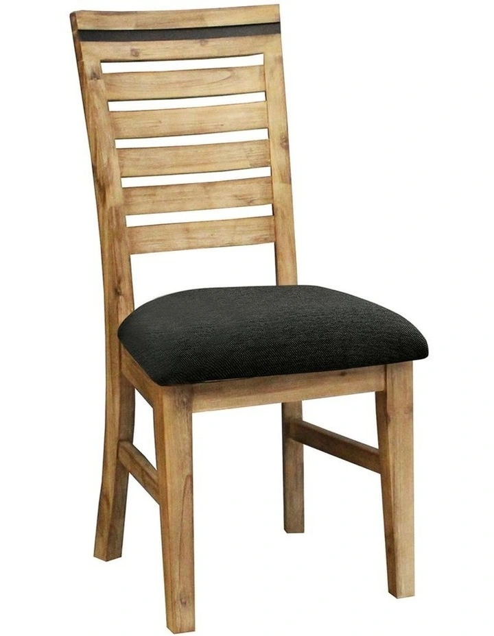 Dining Chairs Solid Acacia 2 Piece in Beige image 2