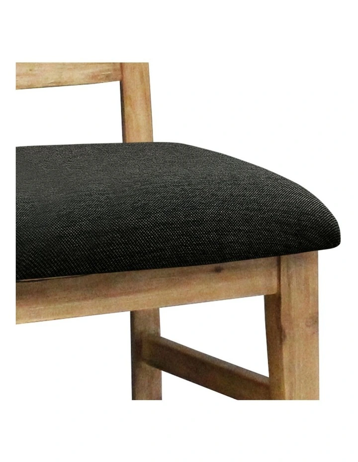 Dining Chairs Solid Acacia 2 Piece in Beige image 3