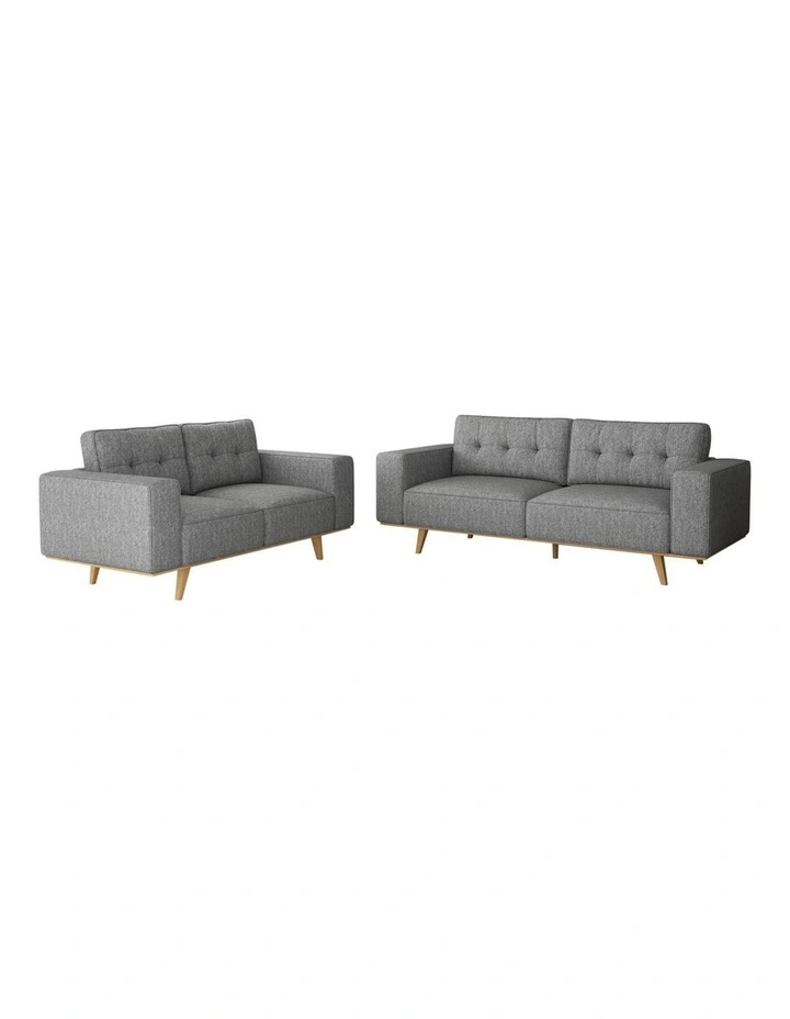 2 3 Seater Fabric Sofa in Grey image 1