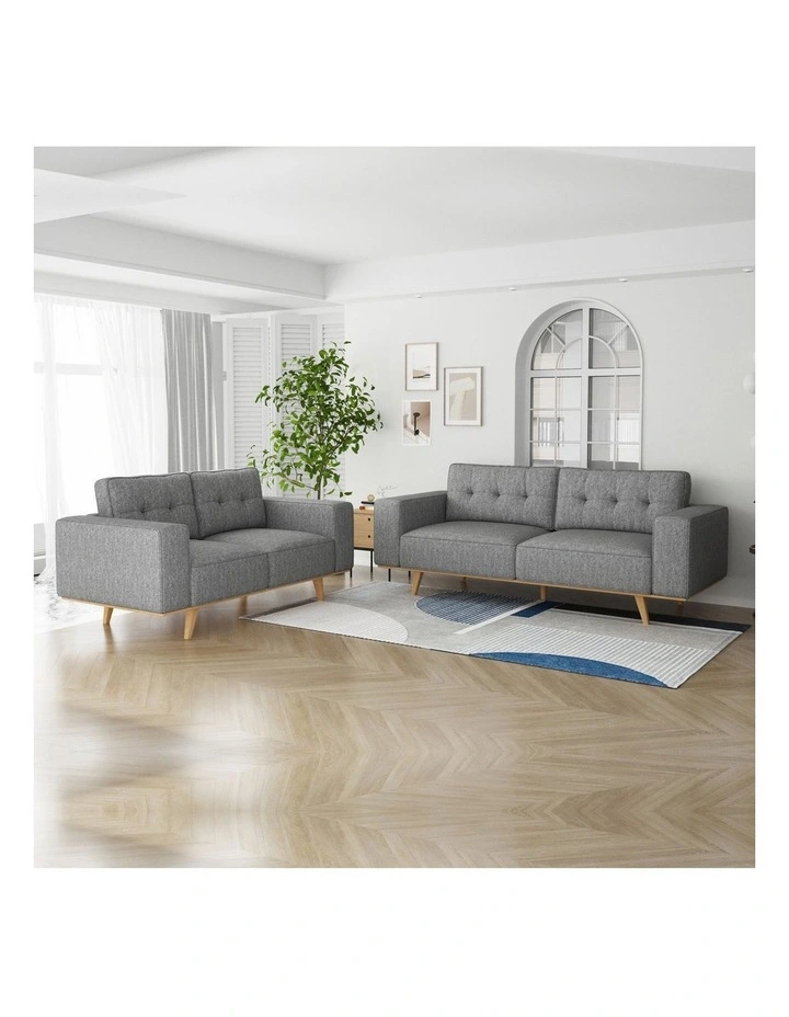 2 3 Seater Fabric Sofa in Grey image 2
