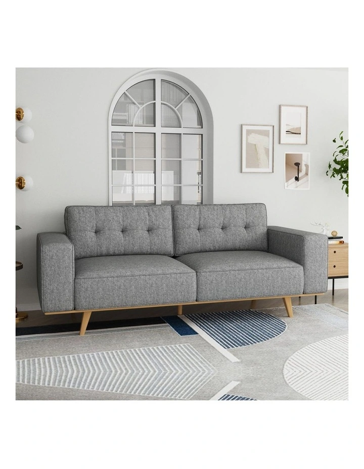 2 3 Seater Fabric Sofa in Grey image 3