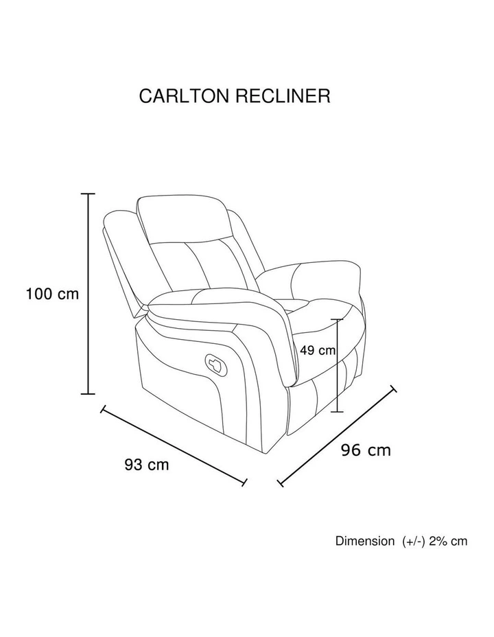 1 Seater Recliner Sofa in Grey image 7