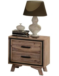 Night Stand Solid Acacia Bedside Table in Brown