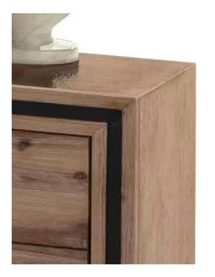 Night Stand Solid Acacia Bedside Table in Brown image 3