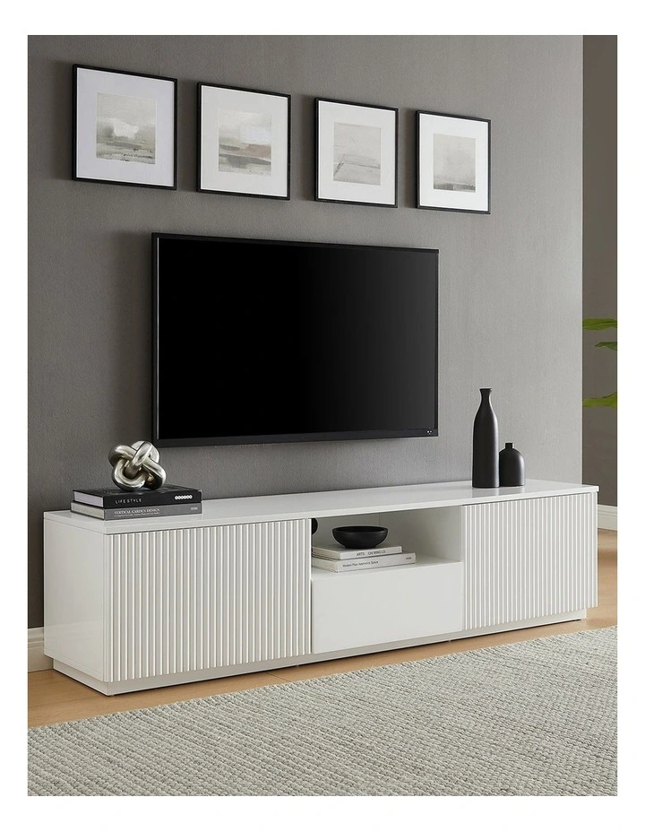 TV Cabinet MDF in Glossy White image 2