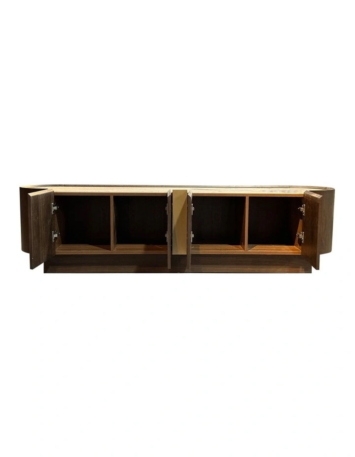 Mdf Board Melamine Tv Cabinet in Dark Walnut Colour image 3