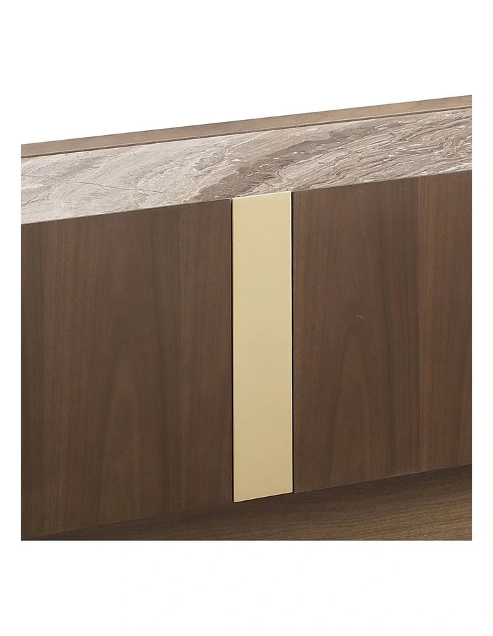 Mdf Board Melamine Tv Cabinet in Dark Walnut Colour image 4