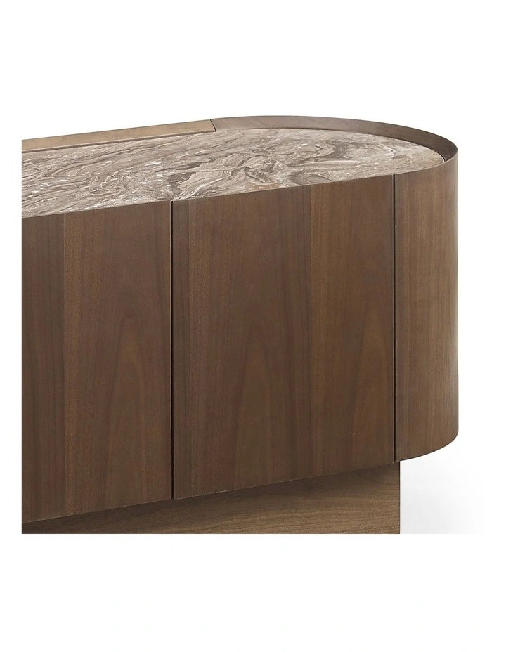 Mdf Board Melamine Tv Cabinet in Dark Walnut Colour image 5