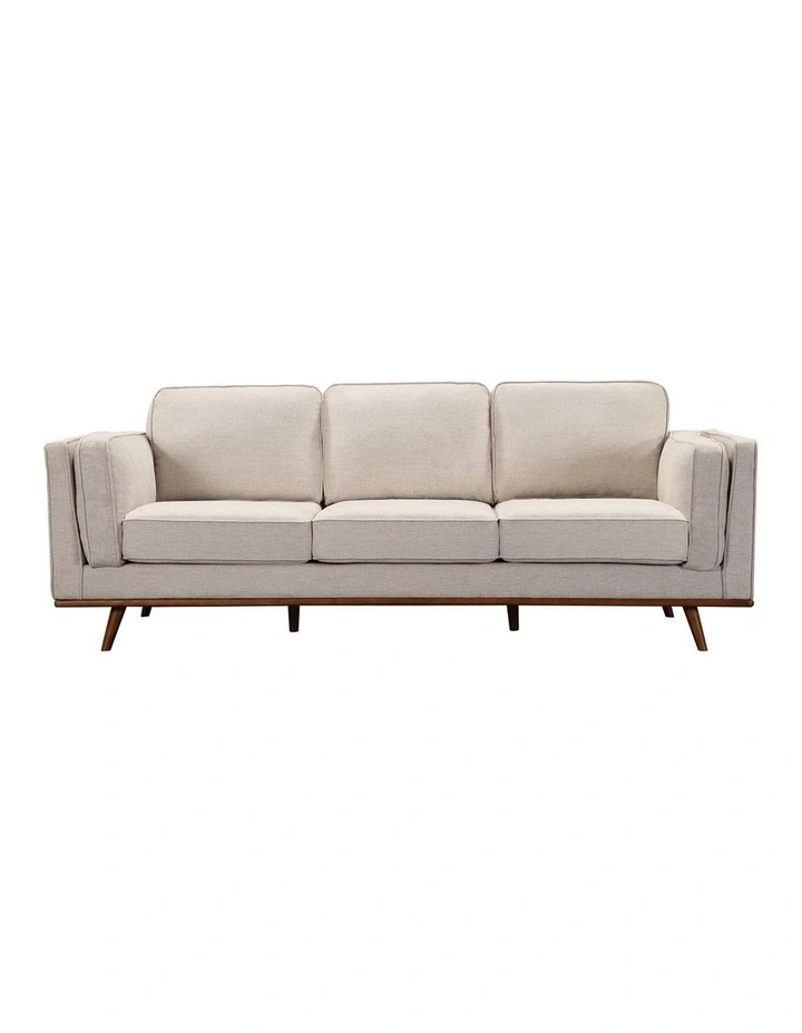 Fabric 3 Seater Sofa in Beige image 1