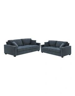 Polyester 2+3 Seater Sofa Set in Charcoal Fabric