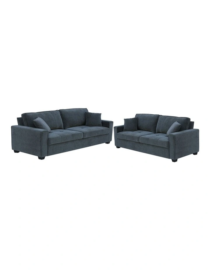 Polyester 2+3 Seater Sofa Set in Charcoal Fabric image 1