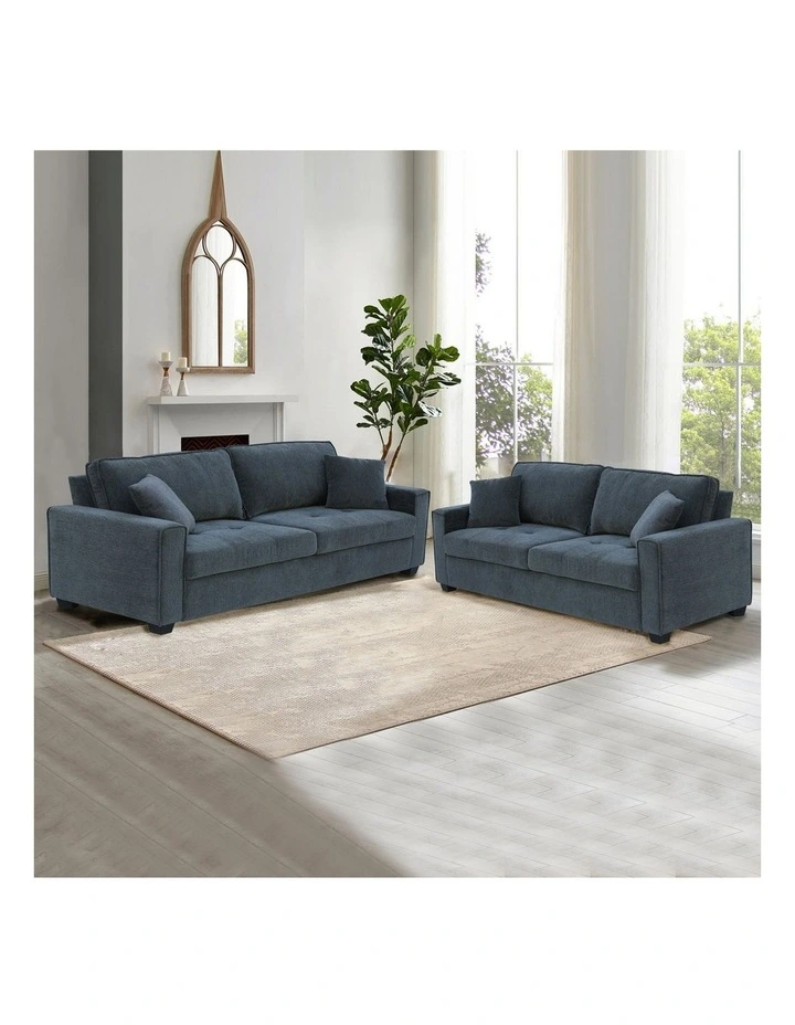 Polyester 2+3 Seater Sofa Set in Charcoal Fabric image 2