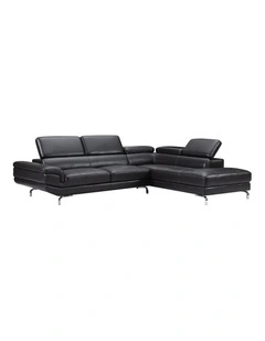 5 Seater Pu Leather Corner Sofa With Chaise in Grey