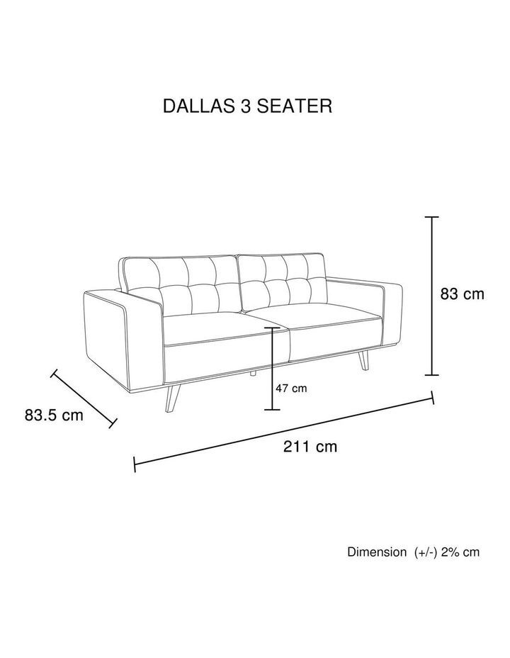 Fabric 3 Seater Sofa in Grey image 7
