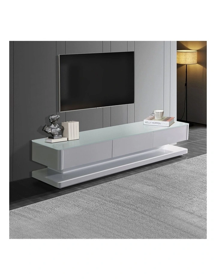 High Glossy TV Cabinet in White image 3