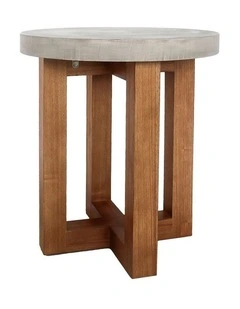 Round Top Mdf Lamp Table in Brown