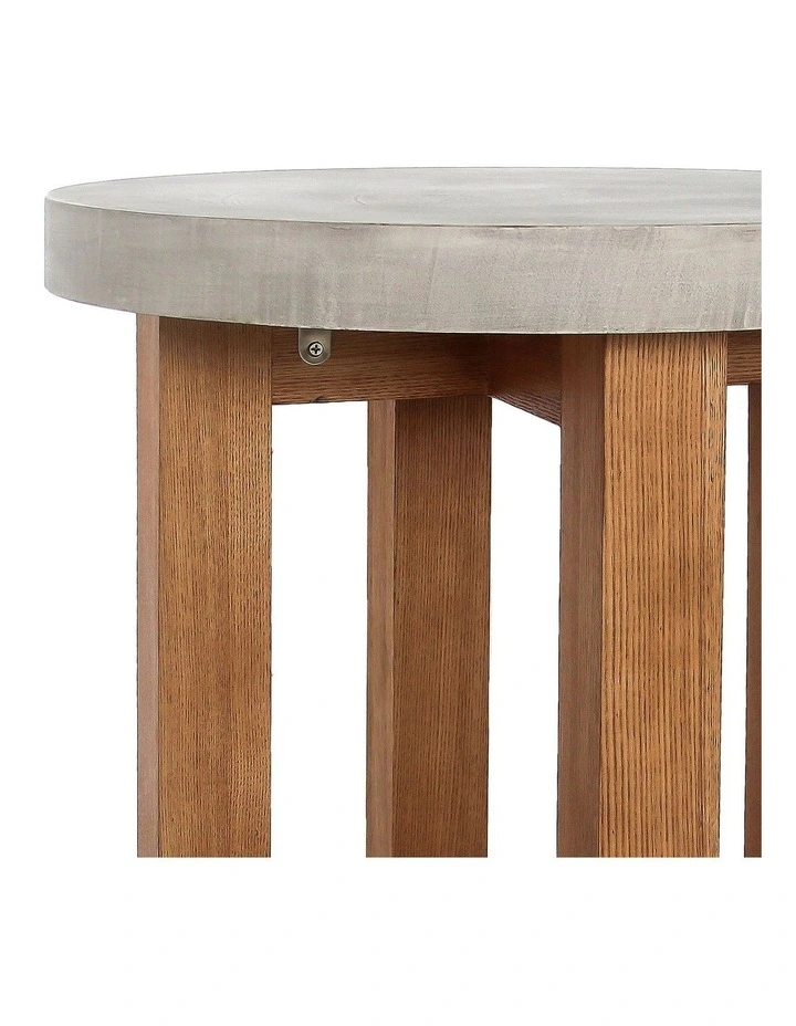 Round Top Mdf Lamp Table in Brown image 4
