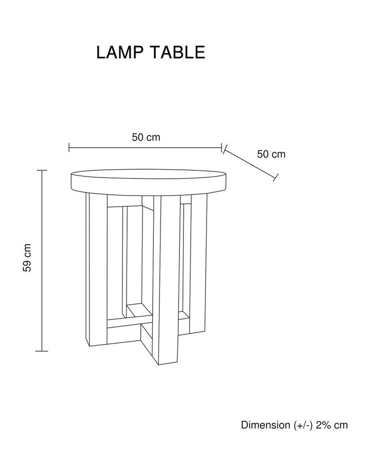 Round Top Mdf Lamp Table in Brown image 6