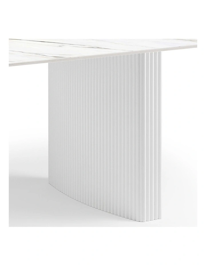 Sintered Stone Top Mdf Dining Table in White image 6
