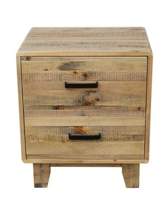 Night Stand Solid Bedside Table in Light Brown