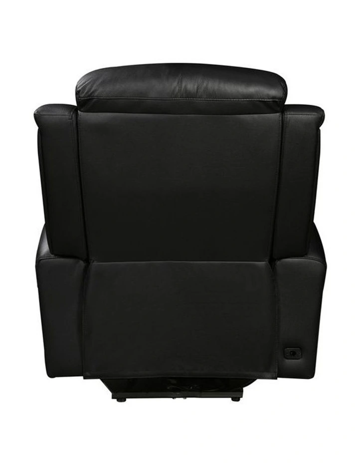 1R Genuine Leather Power Recliner in Black image 3