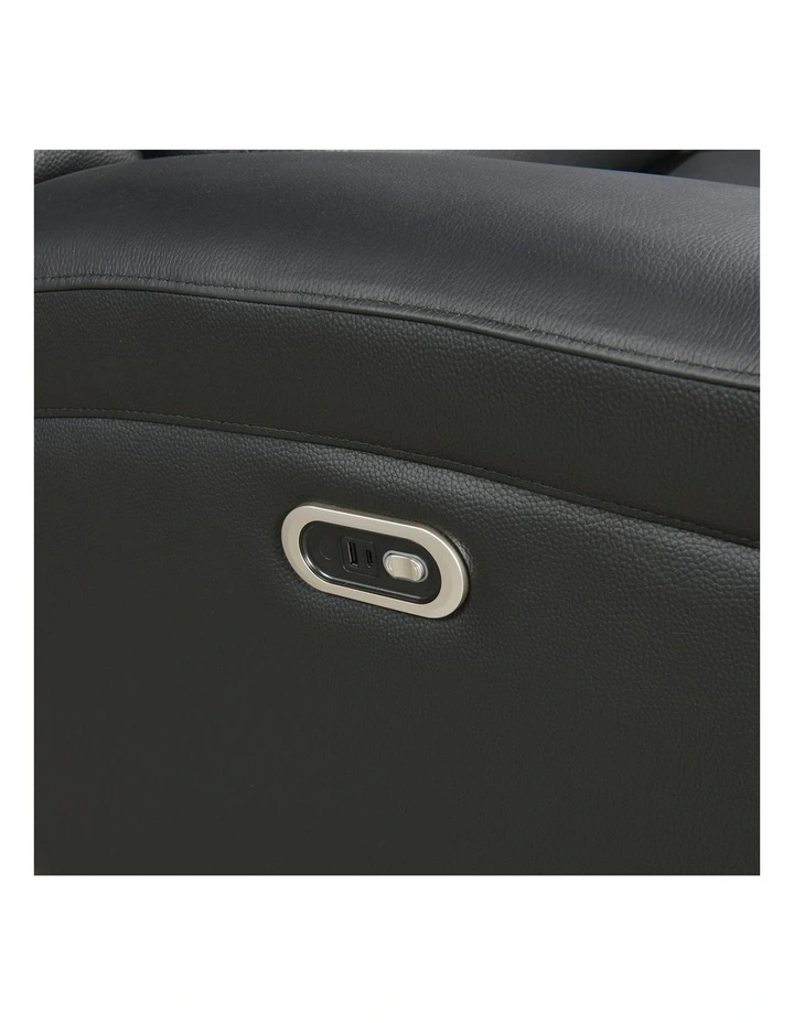 1R Genuine Leather Power Recliner in Black image 5