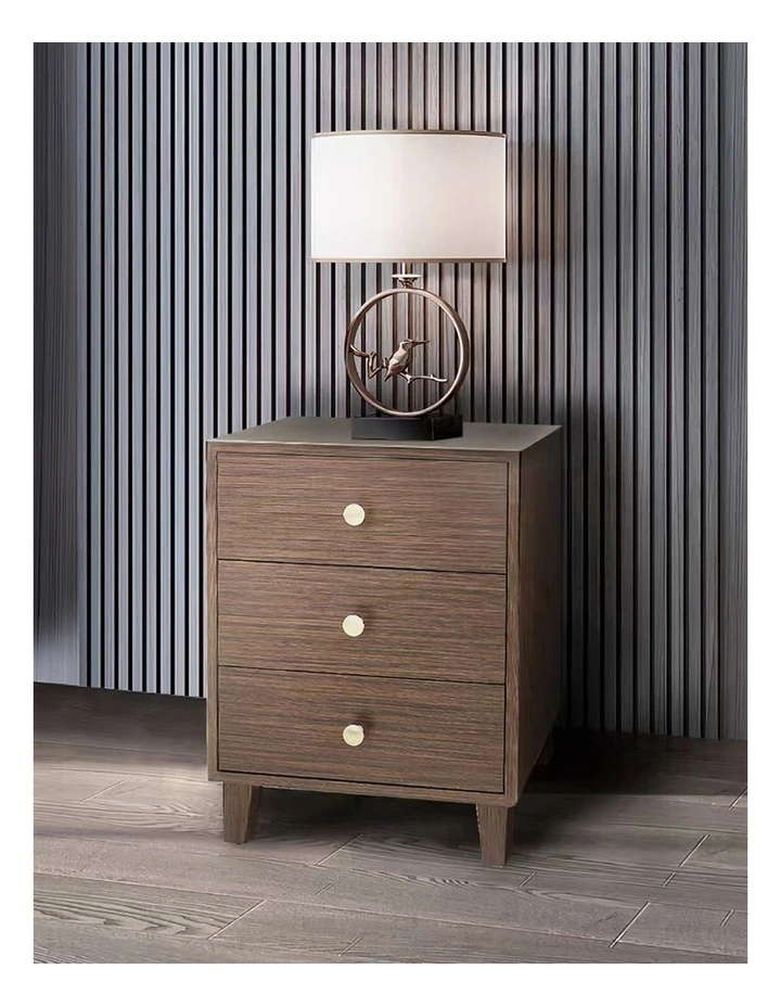 Mdf Bedside Table in Brown Colour image 2
