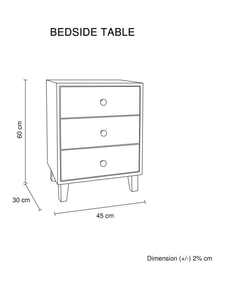 Mdf Bedside Table in Brown Colour image 5