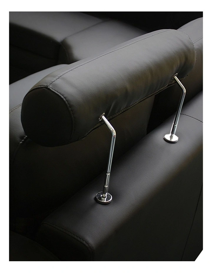 PU Leather Corner Sofa 6 Seater in Black image 5