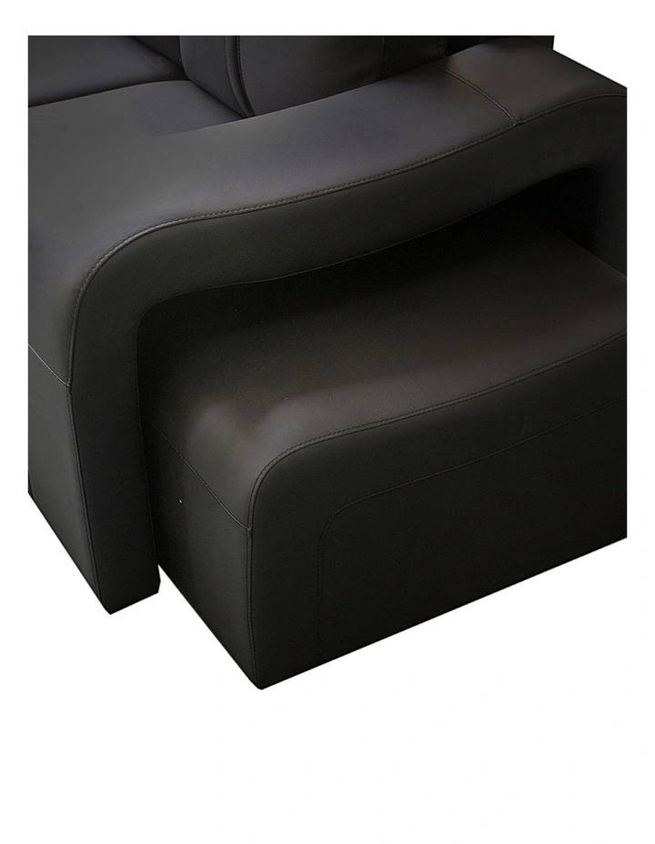 PU Leather Corner Sofa 6 Seater in Black image 6