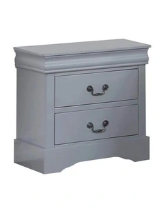 Solid Wood Bedside Table in Grey