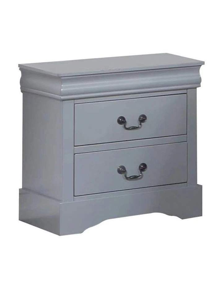 Solid Wood Bedside Table in Grey image 1