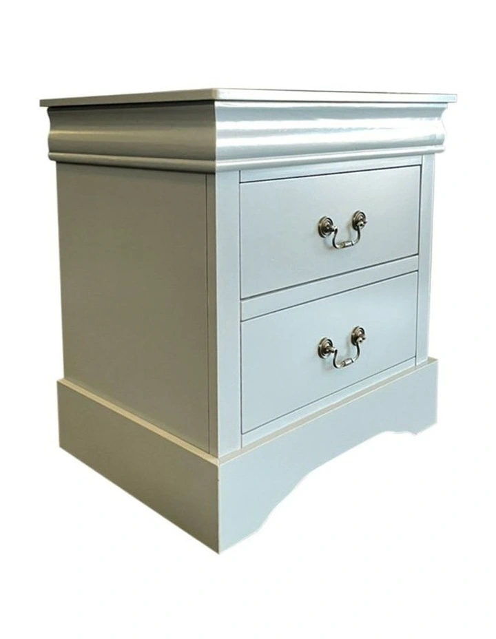 Solid Wood Bedside Table in Grey image 3