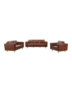 Leather Sofa 3+2+1 Seater in Brown