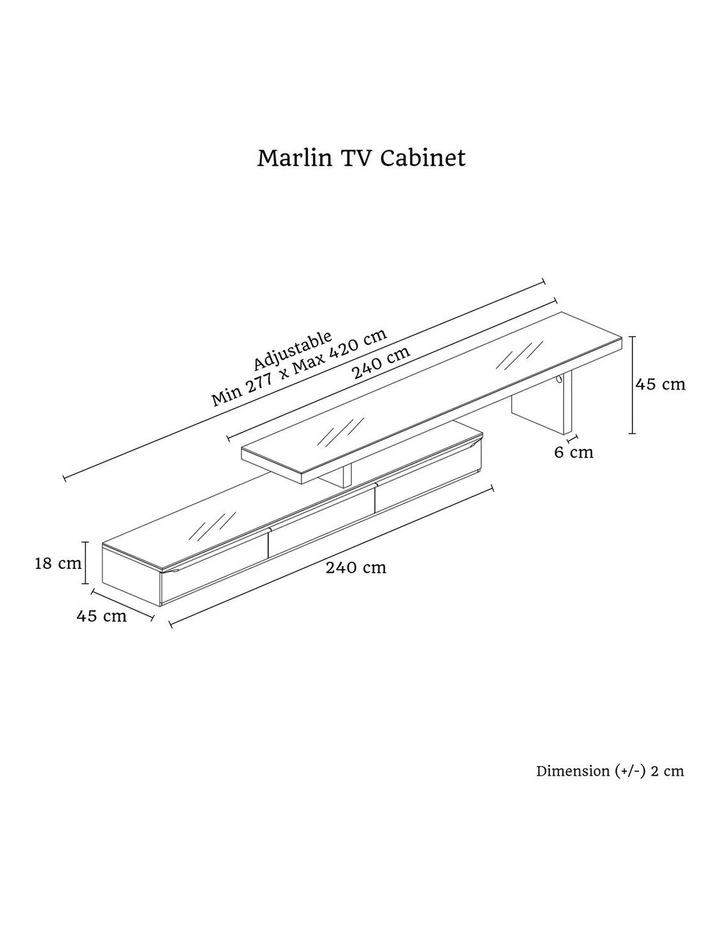 MDF Glossy Extendable TV Cabinet in White image 7