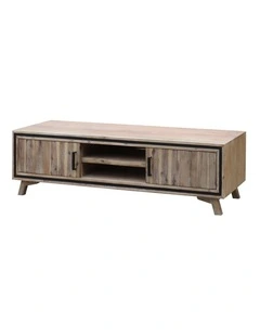 Solid Acacia TV Cabinet in Sliver Brush
