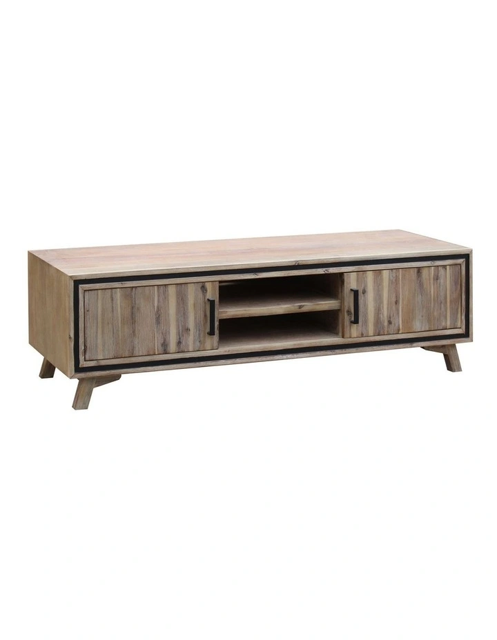 Solid Acacia TV Cabinet in Sliver Brush image 2