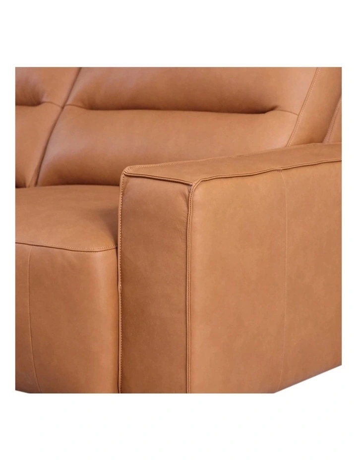 Genuine Leather Sectional Chaise Sofa 3 Seater in Brown image 6