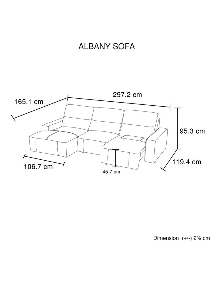 Genuine Leather Sectional Chaise Sofa 3 Seater in Brown image 7