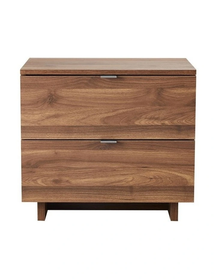 Slim Metal Handles Bedside Table in Beige image 4
