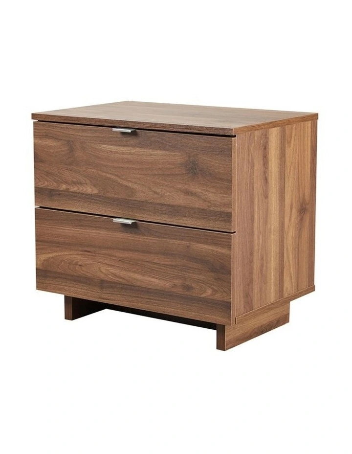 Slim Metal Handles Bedside Table in Beige image 5