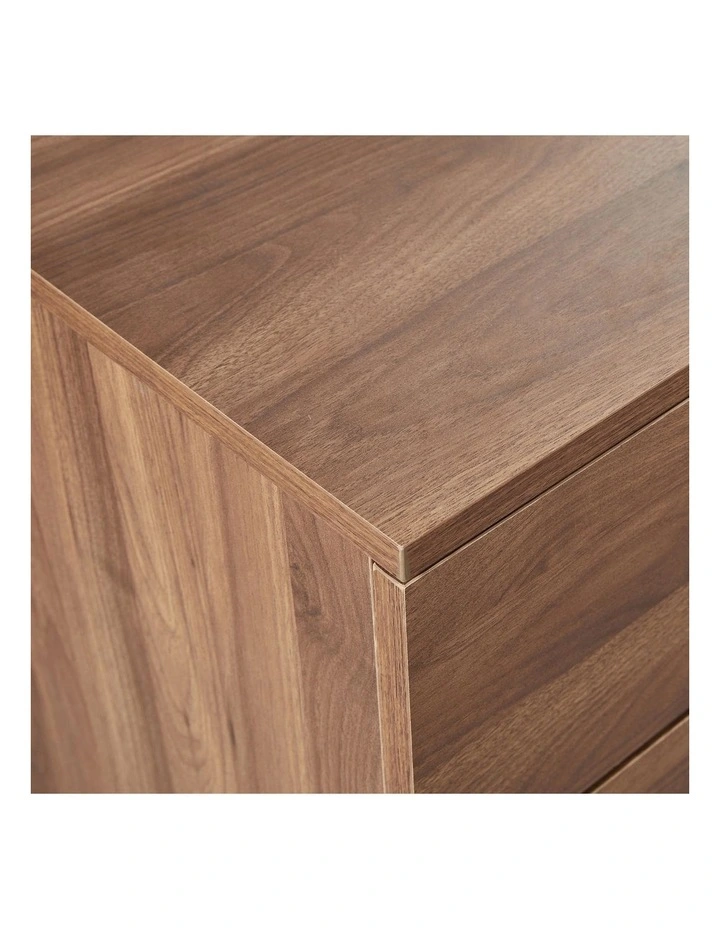 Slim Metal Handles Bedside Table in Beige image 7