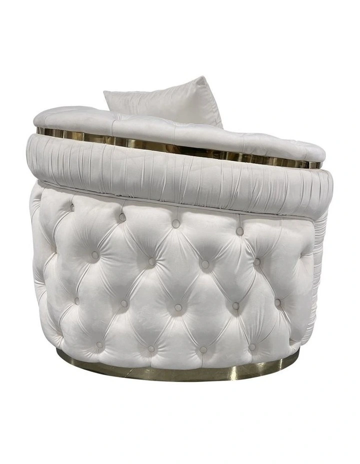 Velvet Fabric Sofa 2 Seater in Beige image 3