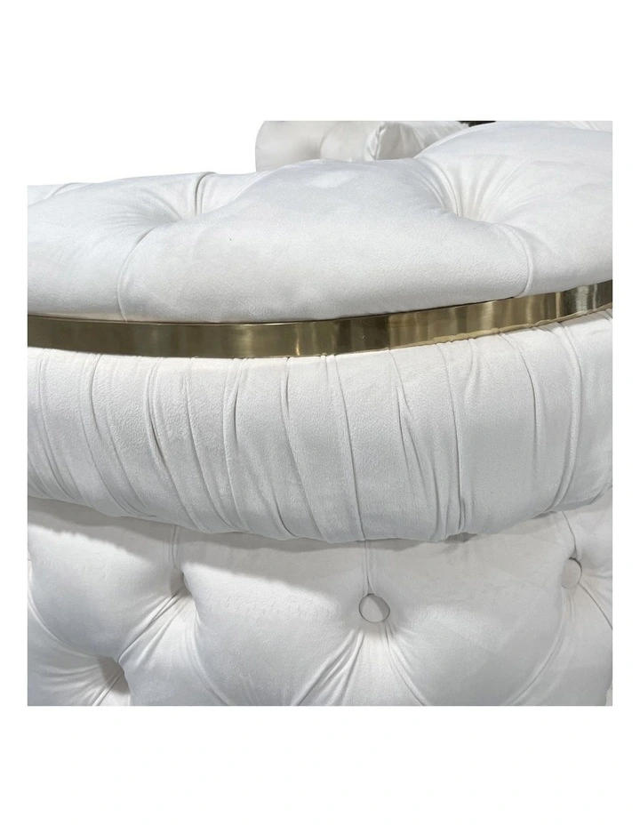 Velvet Fabric Sofa 2 Seater in Beige image 6