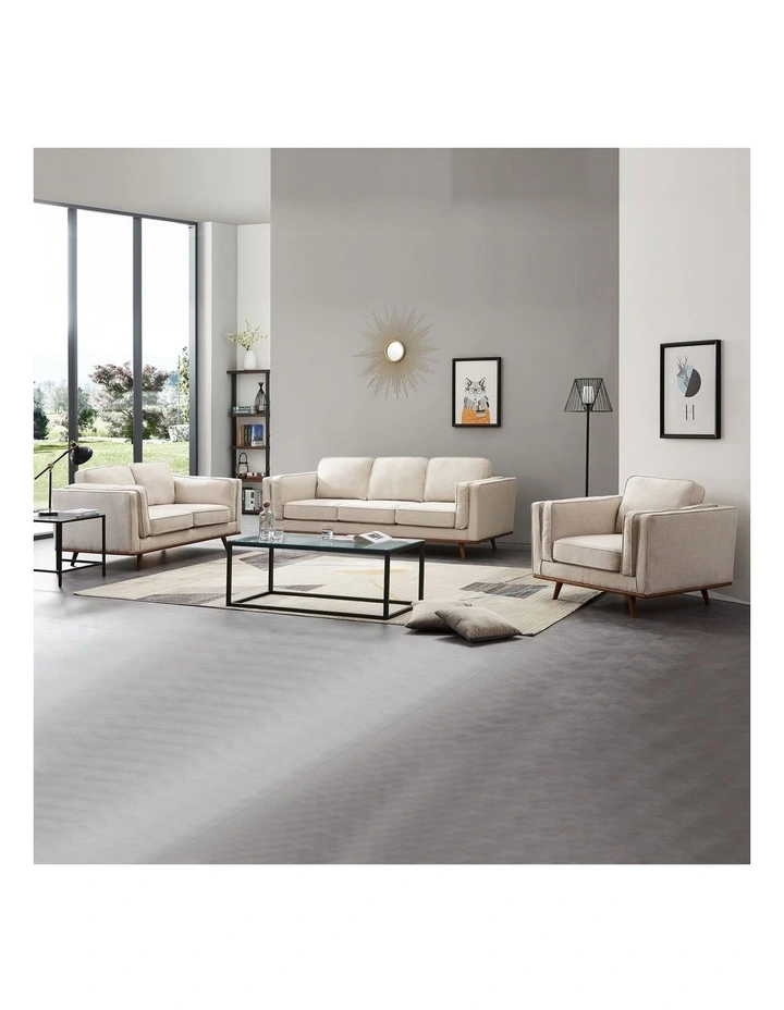 Fabric Sofa 3+2+1 Seater in Beige image 2