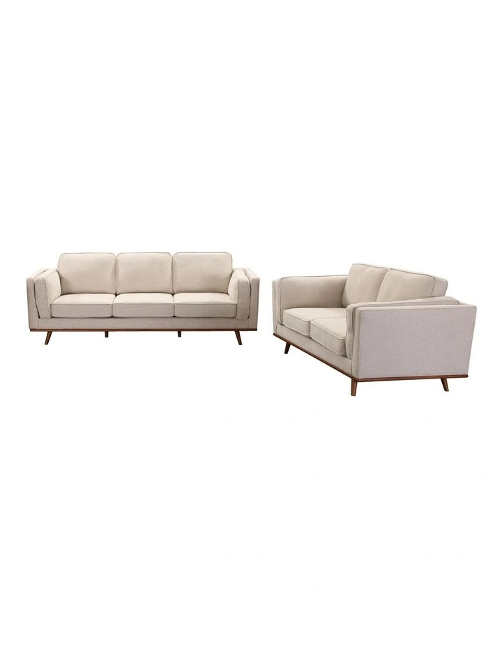 Fabric Sofa 3+2 Seater in Beige image 1