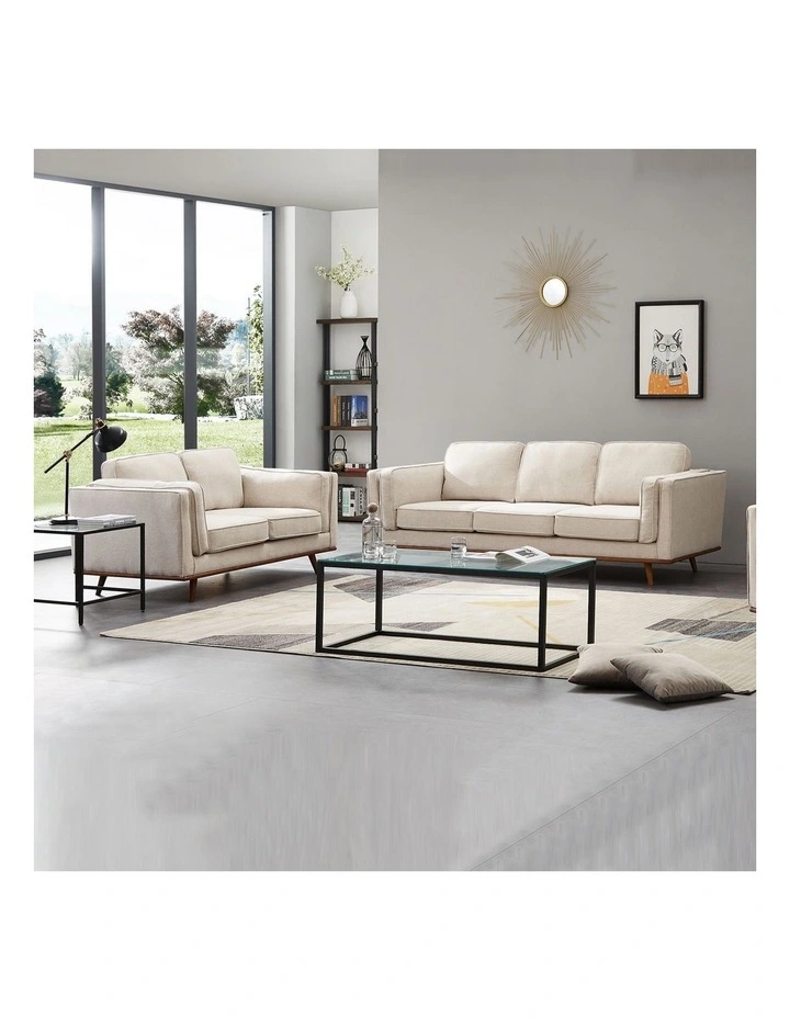 Fabric Sofa 3+2 Seater in Beige image 2